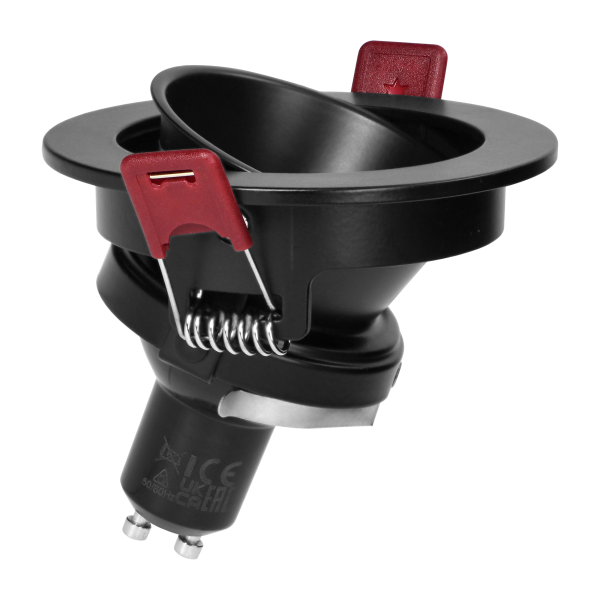 FONDI RC decorative frame for spotlight, MR16/GU10 max. 50W, round, fixed, aluminium, black